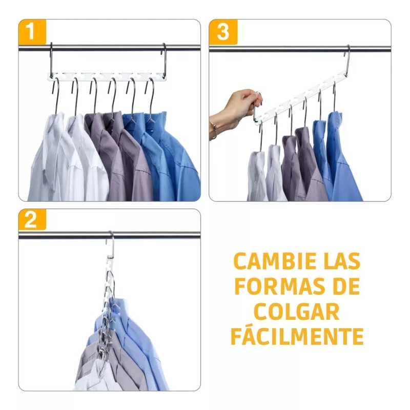 Universo en Linea Set 5 Ganchos Organizadores Ahorrador Espacio Closet