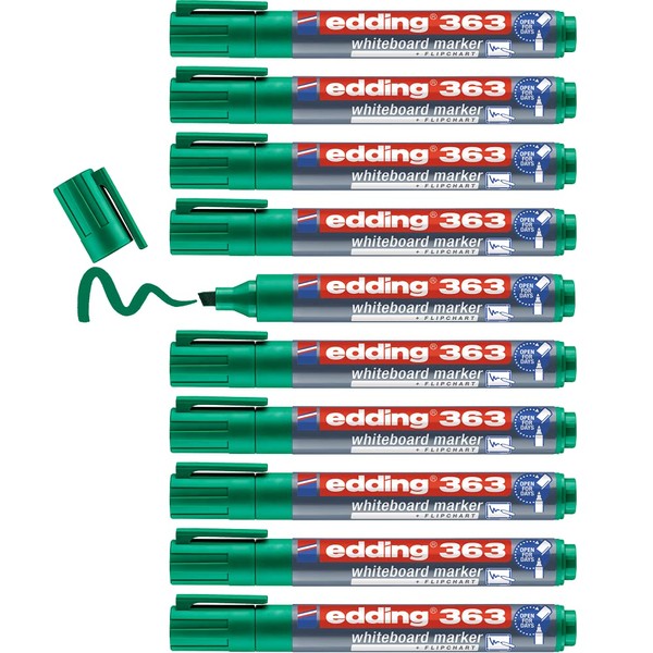 edding 363 whiteboard marker - green - 10 whiteboard pens