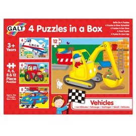 Galt Toys, 4 Puzzles in A Box - Vehicles, for Ages 36