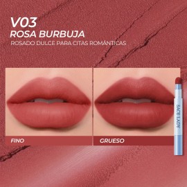 SACE LADY Labiales Air Cushion Mate Larga Super Stay Tint 1.7g，dura 12H，Color 03 ROSA BURBUJA Multiuso Labios y Mejillas，Suave No Transferencias