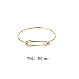 KummerSaprk Gold Safety Pin Bracelet - Punk Style Bangle for Women