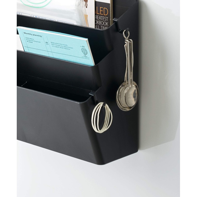 Yamazaki 4497 Tower Refrigerator Side Magnetic Storage Pocket, 3 Tiers,