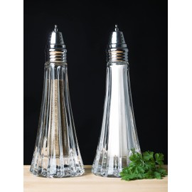 Salt and Pepper Shaker Set - Spice Dispenser Set - Cut Crystal - Large Beautiful Shakers - 7.5" H - Made in Europe - by Barski
