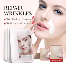 10 Blatt Nasolabialfaltenpflaster Für Frauen, Anti-Falten Patches, Antifalten-Pflaster für das Gesicht, Hautglättendes Gesichtsfaltenpad, Gesichtsfalten Entferner Streifen, 160 Stücke facial mask