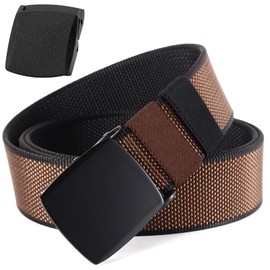 TENINE Belt for Men Women, Men's Belt Reverse Belt Double-Sided Pattern Casual Unisex Tactical Belt Adjustable Metal & YKK Buckles, 1 Belt 2 Colours
