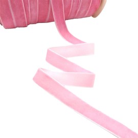 MSCFTFB - Cinta de terciopelo de 50 yardas para envolver regalos, rollos de cinta de una sola cara de 3/8, ribete de costura clásico para Navidad, San Valentín, corona, corona, decoración del hogar
