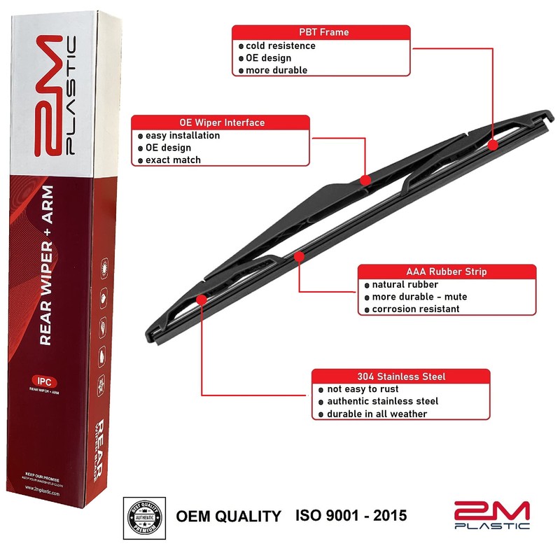 2M PLASTIC Rear Wiper Arm Blade Factory OEM Style Replacement