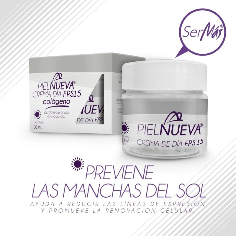 Crema De Día Ser Más FPS 15 Colágeno Ácido Hialurónico