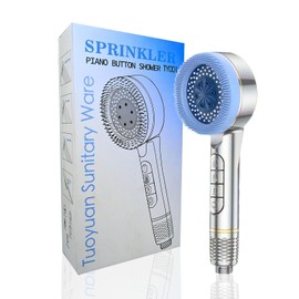 Shower Head Handheld Piano Button Plastic Sprayer Spray Rinse Rinser Multipurpose Adjustable Pressure Control Showerhead Detachable رأس دش