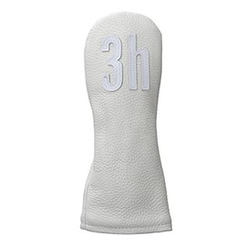 Leather Headcover Number HC1122 UT#3 White, white