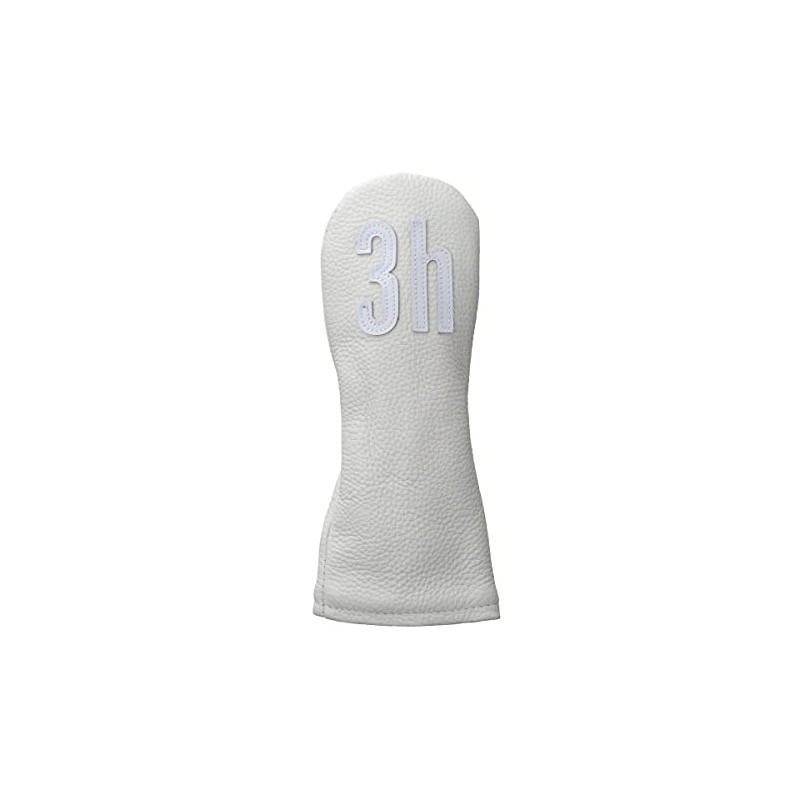 Leather Headcover Number HC1122 UT#3 White, white
