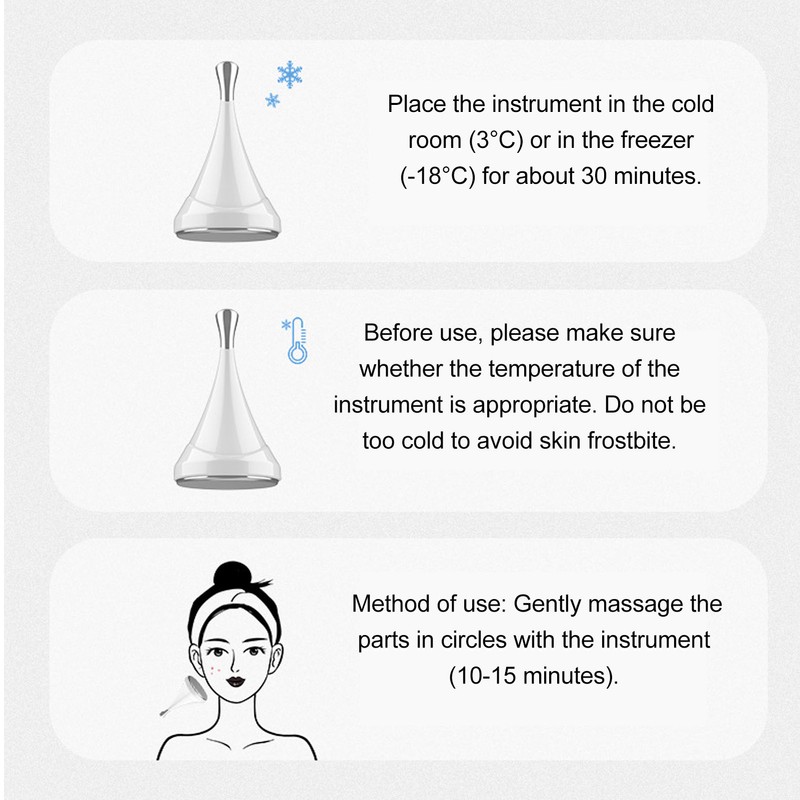 Cooling Beauty Facial Massager Pain Reduce Pore Tighten Portable Cold