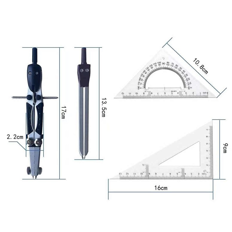 Drawing Tools & Drafting Kits Heavy Geometry for Compass 14Pc