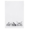 Tea Towel White Dog & Cat Dark Grey