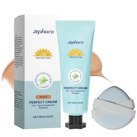 All-Over Complexion Perfector, 80g Hydrating Full Coverage Concealer, Creme Body Perfector, CC-Creme, Wasserfester und Wischfester, Leichter und Passgenauer Concealer, mit Air-Cushion-Quaste