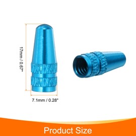 sourcing map 8pcs Bike Valve Caps Anodized Aluminum Road Bicycle Air Tire Valve Caps Dust Caps for MTB Road Racing Bicycle, Light Blue