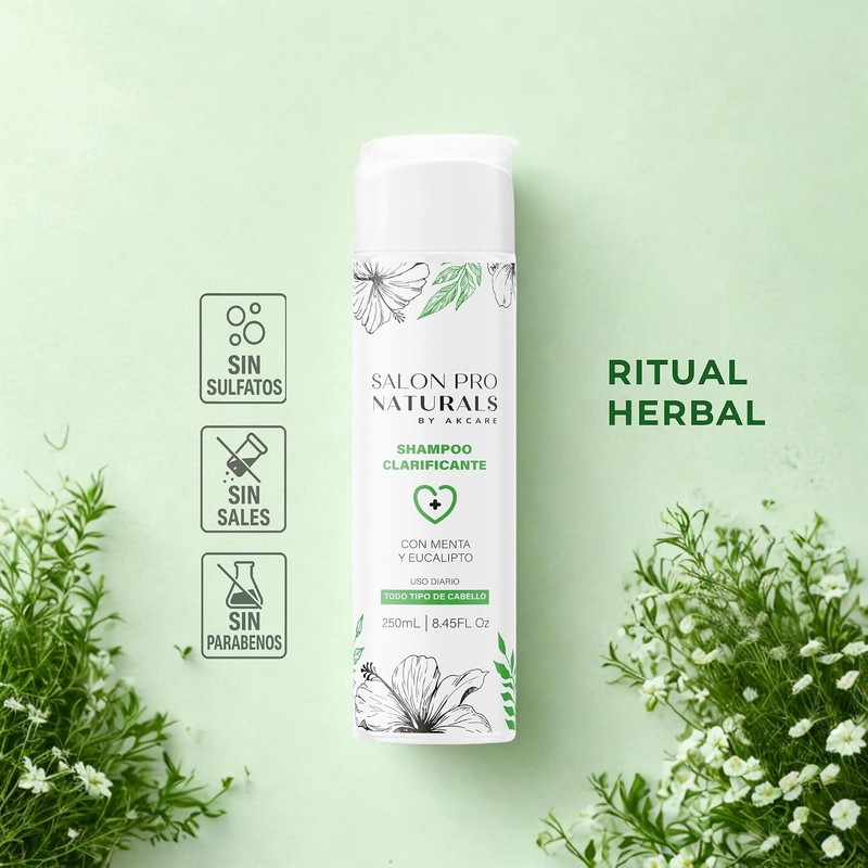 Shampoo Detox Profesional Anticaspa Natural con Menta Hombre y Mujer