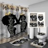 Omebero 4PCS Black King Queen Shower Curtain Set, Inspirational Quotes