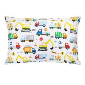 Toddler Pillow and Pillowcase - 33 x 45 cm Soft Organic Cotton Pillow Children for Sleeping - Washable Toddler Pillow from 2 Years - Children's Pillow for Toddlers - Children's Pillow Cars