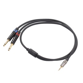 3.5mm 1/8 Inch Male to Dual 6.35mm 1/4 Inch TS Male Cable Stereo 1/4 to 1/8 Cable for Amplifier Mixer 1m / 3.3ft