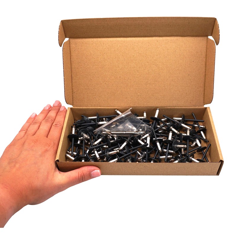 SKIR'CO Pack of 100 Large Flange Aluminium Blind Rivets 4.8