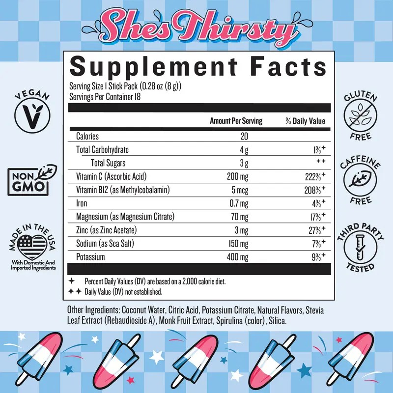She’s Thirsty Electrolyte Powder Sample Pack – 9 Count Variety