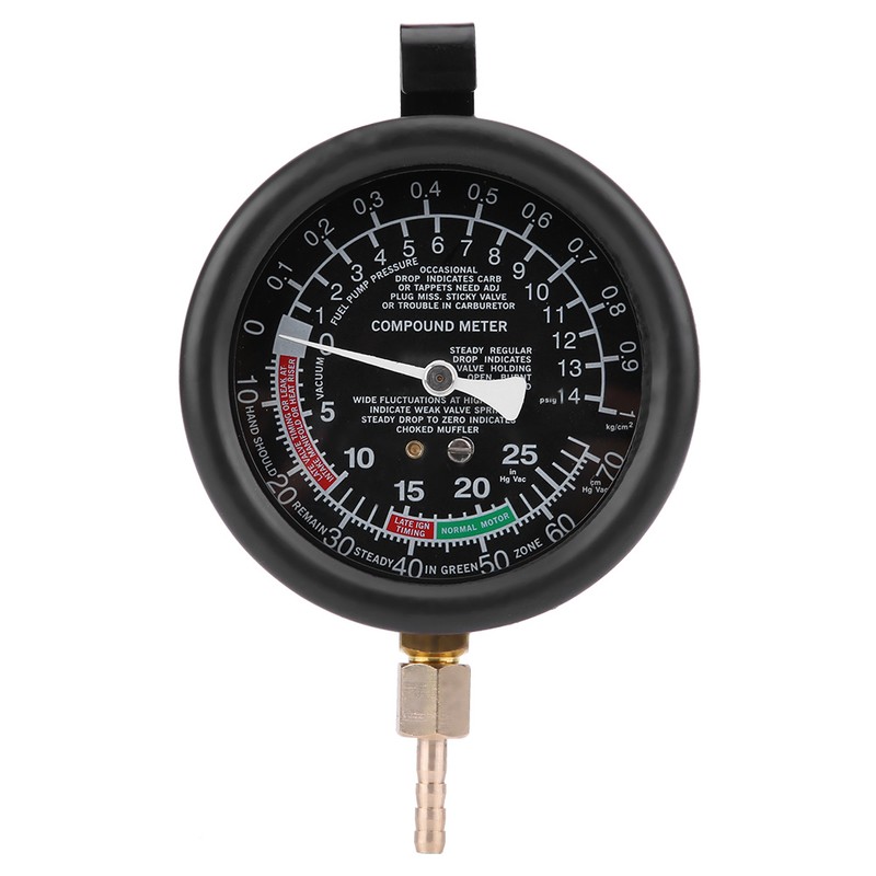 Car Engine Vacuum Fuel Pump&Vacuum Tester Gauge Carburetor Pressure Diagnostics