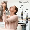 Black Cat Earrings 925 Sterling Silver Cat Hanging Earring Animal