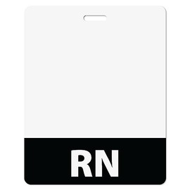 RN Badge Buddy- Black - Horizontal Oversized - Print On Both Sides - Durable and Water Resistant by BadgeZoo