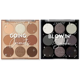 Colourpop Going Coconuts Eyeshadow Palette (0.3 oz), Blowin' Smoke Eyeshadow Palette (0.3 oz), Long-Wearing, High-Pigment Eye Makeup Set