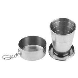 Aramox Collapsible Cup, Portable Outdoor Stainless Steel Collapsible Folding Cup for Traveling Camping (6-folding, 60ml)