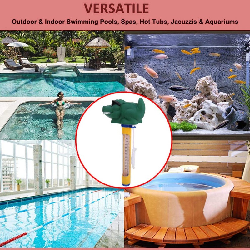 Pool Thermometer Temperature Gauge Cartoon Shape with String for Swimming