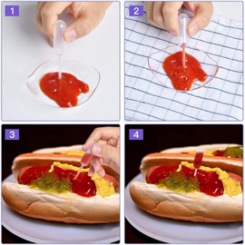 100 Pieces 4ml Cupcake Pipettes, Food Grade Plastic Disposable Pipettes Mini Liquid Injector (100-A)