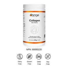 Orange Naturals - Collagen Skin Revive - 270g Powder Supplement for Women - Helps Reduce Eye Wrinkles, Fine Lines, Antiaging and Improve Nail Growth - Bioactive Peptides Hydrolyzed - Enhanced Non GMO
