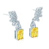 Dangle Earrings for Women, Sterling Silver Earring Oval Yellow Cubic