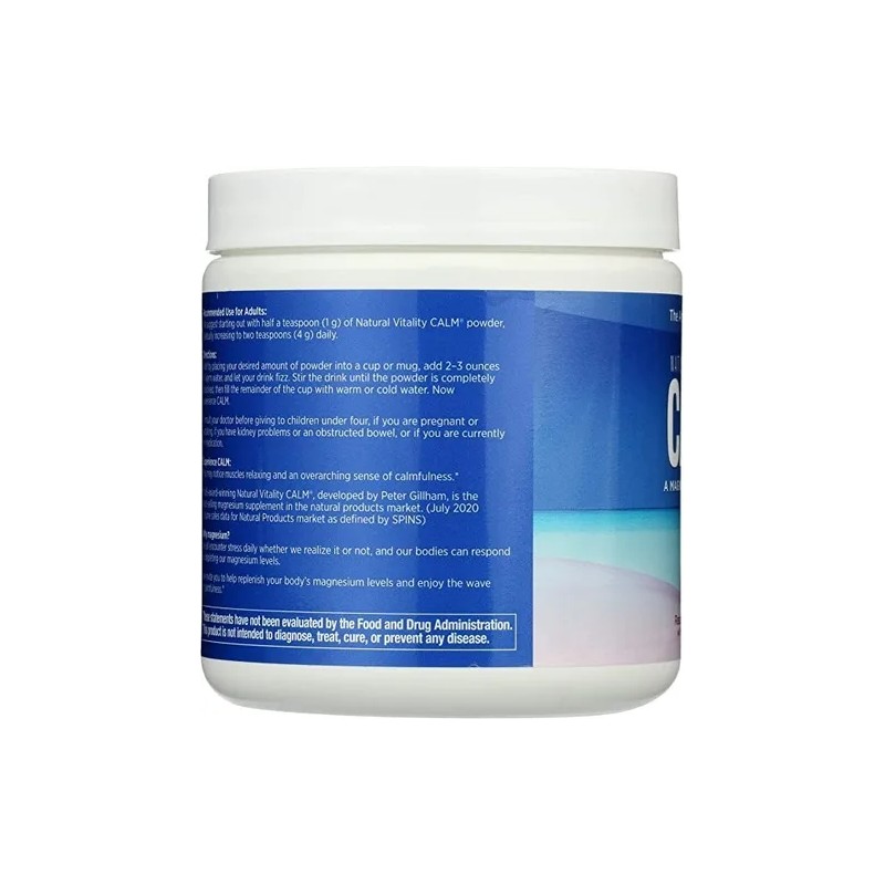 Natural Vitality CALM Magnesio Antiestrés | Sabor Frambuesa Limón |