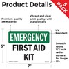 First Aid Kit OSHA Emergency Vinyl Decal Label 7 Inch