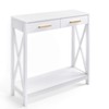 Prosumer's Choice White 2-Tier Compact Sofa and Console Table, Elegant