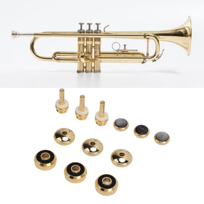 Trumpet Valve Finger Button Metal and Abalone Shell Trumpet Valve