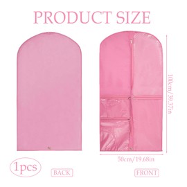 Dance Costume Bag, Costume Bags for Dancers, Foldable Costume Bag, Waterproof Hanging Garment Bags with 3 Clear Zipper Pockets and 1 Large Zipper Pocket Hanging Garment Bags for Kids