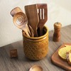 Bicuzat Retro Honeycomb and Bee Embossed Ceramic Kitchen Utensil Holder,
