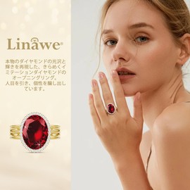 Linawe Moissanite Ring Free Size, Artificial Diamond Ring Accessory for Women, 14K Gold, Pink Gold, White Gold Plated Copper, Metal Rhinestone Gemstones