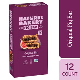 Nature’s Bakery Whole Wheat Fig Bars, Original Fig, Real Fruit, Vegan, Non-GMO, Snack bar, 1 box with 12 twin packs (12 twin packs)