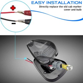 GLOFE 5X Black Smoke Lens Cab Roof Marker Running Lamps w/White LED Lights Compatible with Ford F150 F250 F350 F450 F550 F650 F750 E150 E250 E350 E450 1999-2016 Super Duty Pickup Trucks