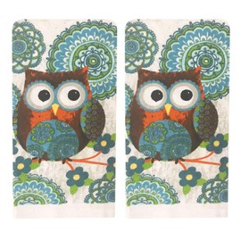 Lobyn Value Packs Kitchen Towel 5 Piece Linen Set 2 Towels 2 Pot Holders 1 Oven Mitt (Owl)