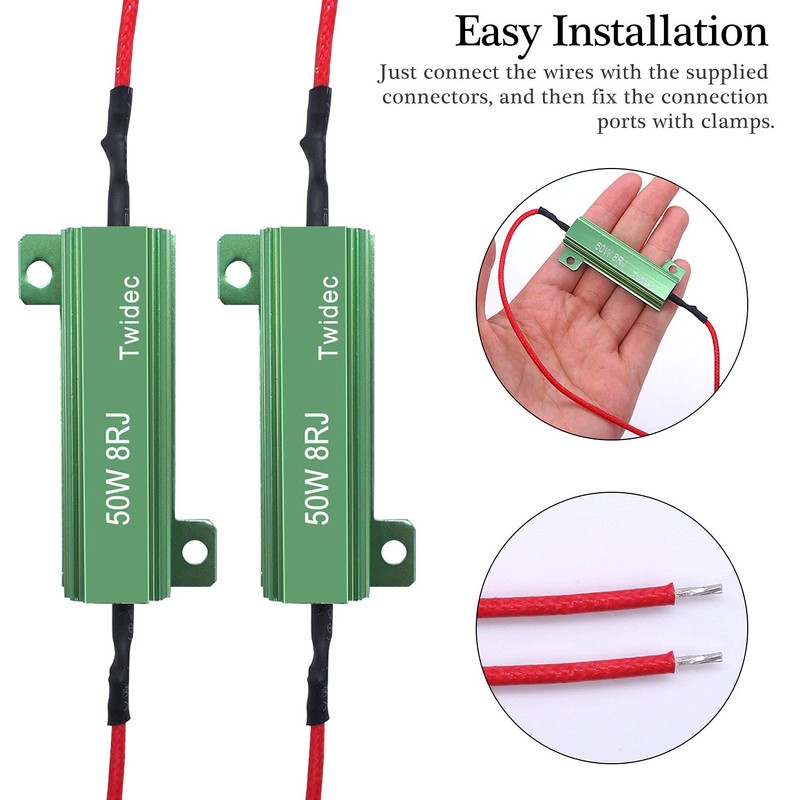 Twidec/4Pcs 50W 8Ohm LED Load Resistors For Fix LED Hyper