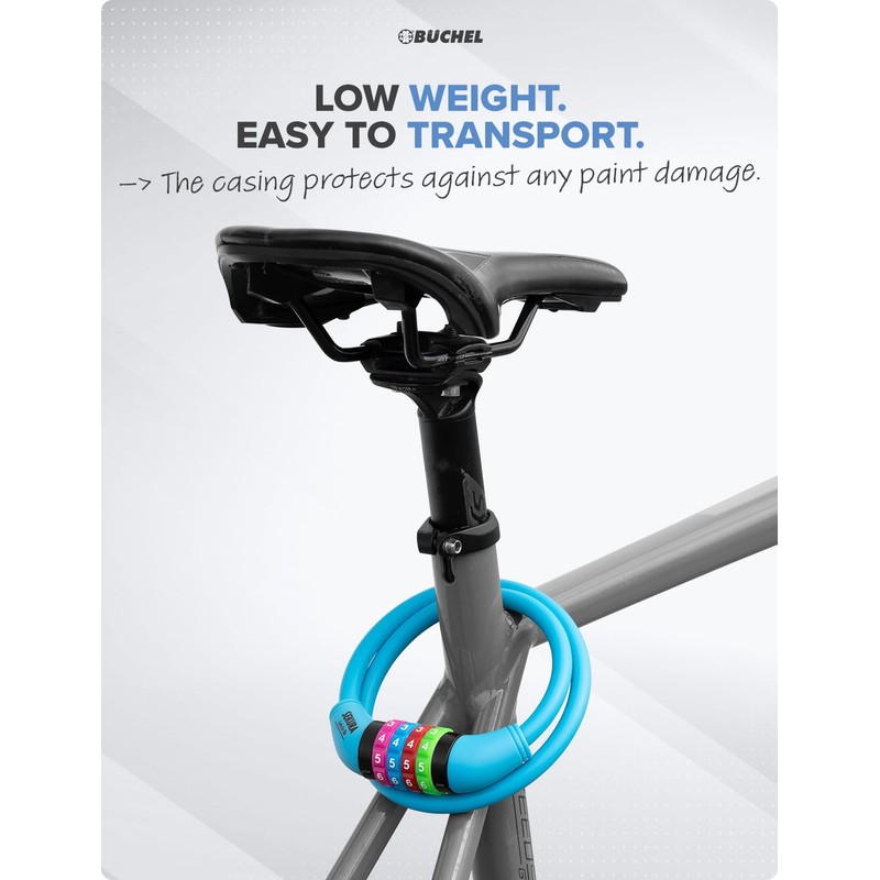 Büchel Bike Locks Cable for Kids - Colorful & Keyless