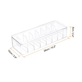 sourcing map Cable Storage Box with Compartments, Cable Organizer Transparent Plastic Tidy Box with Lids, Cable Management Box with Removable Dividers & Wire Ties for Drawer Desk Accessories