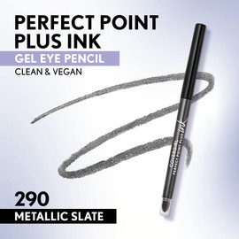 COVERGIRL Perfect Point Plus Ink Gel Eye Pencil, Pigmented, Long-Wearing, Vegan Formula, Metallic Slate 290, 0.01oz
