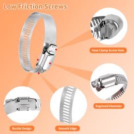 30Pcs Diameter Adjustable 304 Stainless Steel Hose Clamp,Suitable 0.315inch-1.14inch Diameter Pipe,Low Friction Threads, Labour-saving Widely Used in Industrial And Family Applications